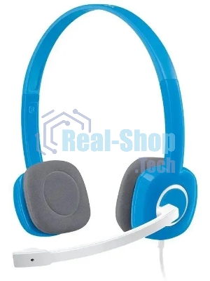 Гарнитура проводная с микрофоном Logitech H150 синий/белый 1.8м накладные оголовье (981-000454)