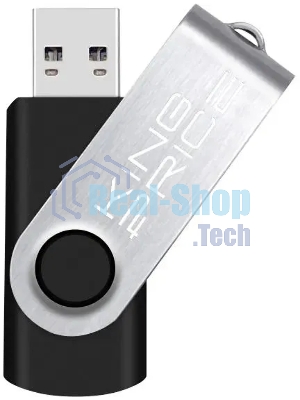 Флешка USB KingPrice KPFD2 (KPFD2A064ABK), 64Gb, USB 2.0, R/W 20/10, черный/серебристый