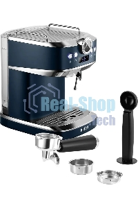 Кофеварка рожковая Kitfort КТ-7429 синий/нержавеющая сталь, исп. кофе - молотый, 1,5 л, 1360 Вт, 20 бар