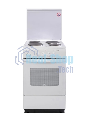 Плита электрическая De Luxe 5004.12э белый, конфорок 4 шт, духовка 43 л, 50 см x 85 см x 50 см