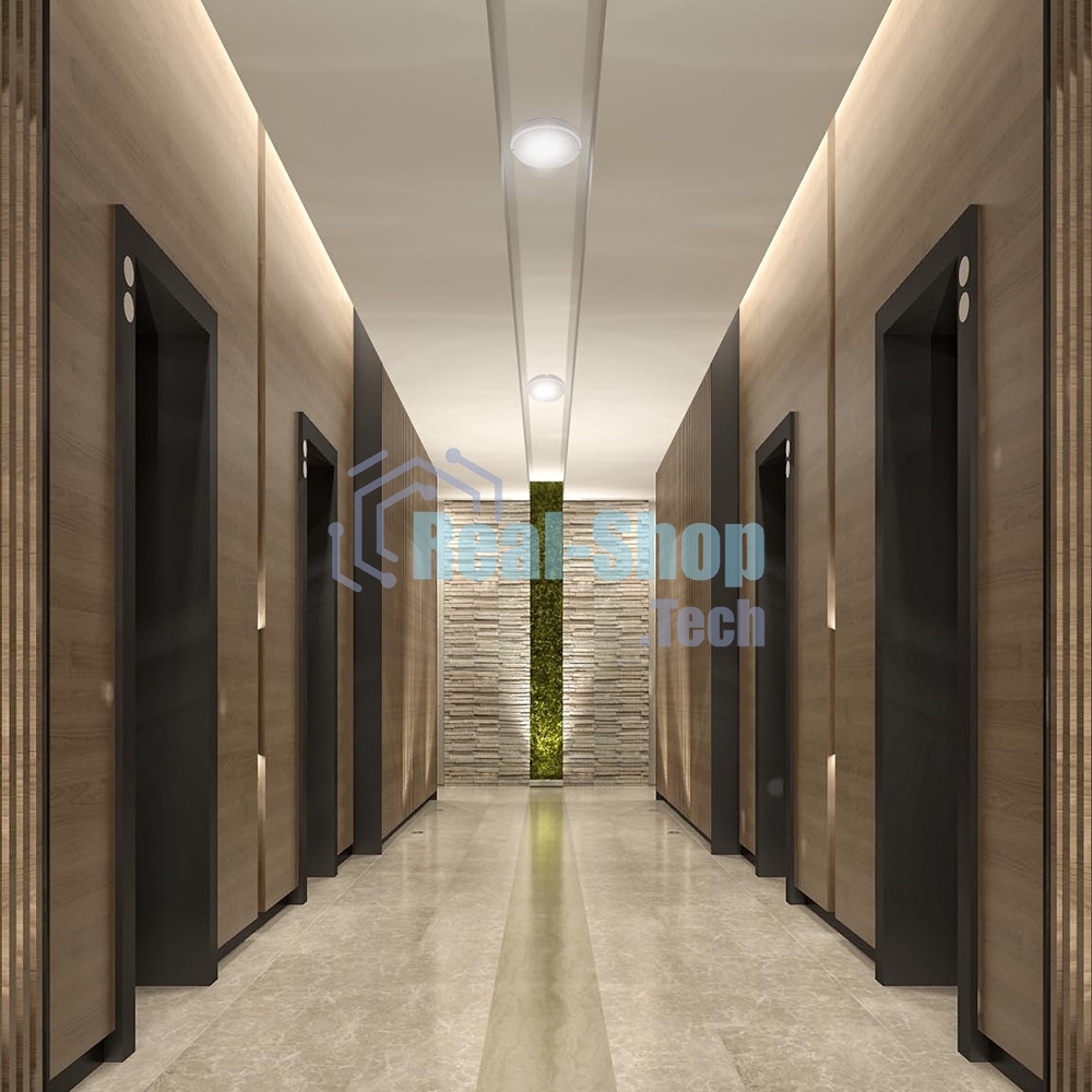 Светильник светодиодный FERON AL3016 ДБП-12w с датчиком 4000К 960Лм IP65 круглый белый