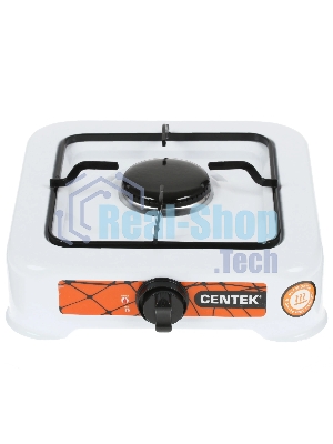 Плита настольная газовая Centek CT-1520 (белый), 1 конфорка, сменная форсунка баллон/магистраль