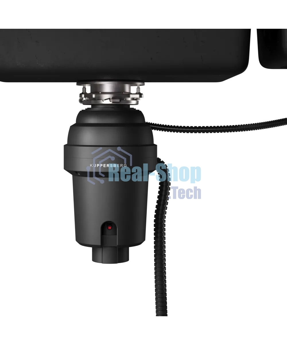 Измельчитель пищевых отходов Kuppersberg WS 550 B, High-Tech, мощность 550 Вт, 3400-3800 об/мин, защита от перегрева, авто выключение, DC мотор, шумоизоляция, уровень шума 70 дБ, черный