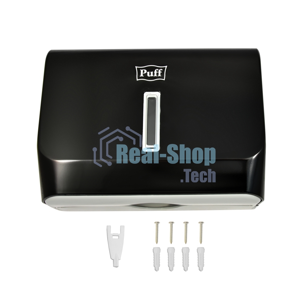 Диспенсер бумажных полотенец Puff-5130Bl черный, с замком, ABS-пластик
