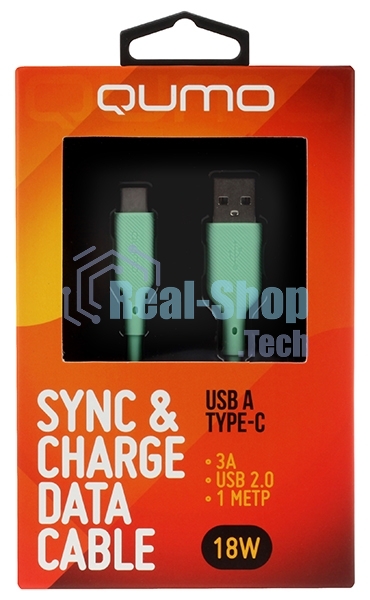 Кабель USB-A to Type-C, silica gel, 1м, 3A, 18W (gren)