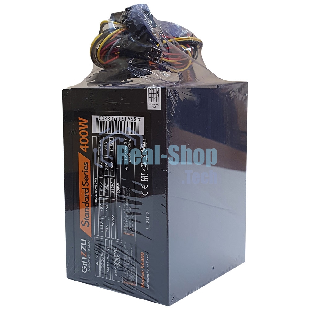Блок питания Ginzzu SA400, 400Вт, 80мм, черный