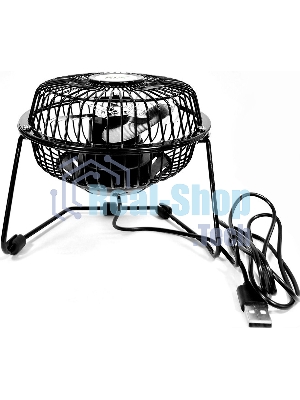 Вентилятор Rix RDF-1501USB чёрный, настольный, 4 Вт, 1 скорость, 10 см