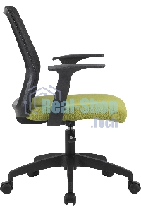 Кресло компьютерное Cactus CS-MC222-BKGN черный, сиденье салатовый, сетка/ткань, низк.спин. крестов. пластик, пластик черный