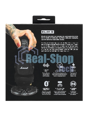 Беспроводные/проводные наушники Marshall Major IV черный, накладные, Bluetooth + проводной, беспроводная зарядка, до 80 ч