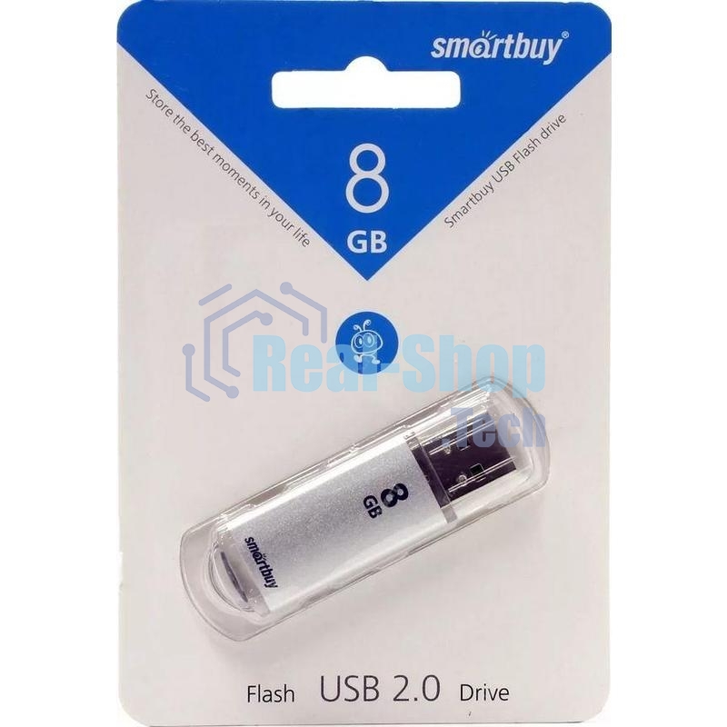 Флешка USB Smartbuy 8 Gb USB <USB 2.0> Smartbuy V-Cut серебристый(SB8 GbVC-S)