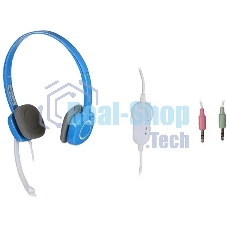 Гарнитура Logitech H150 голубой, проводная, 3.5 мм