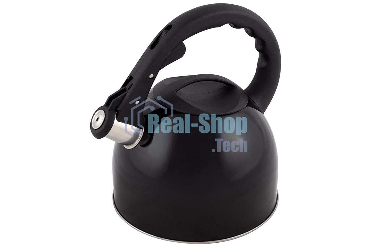 Чайник для плиты MALLONY MAL-042-N 2,5 литра, черный, со свистком (910088)
