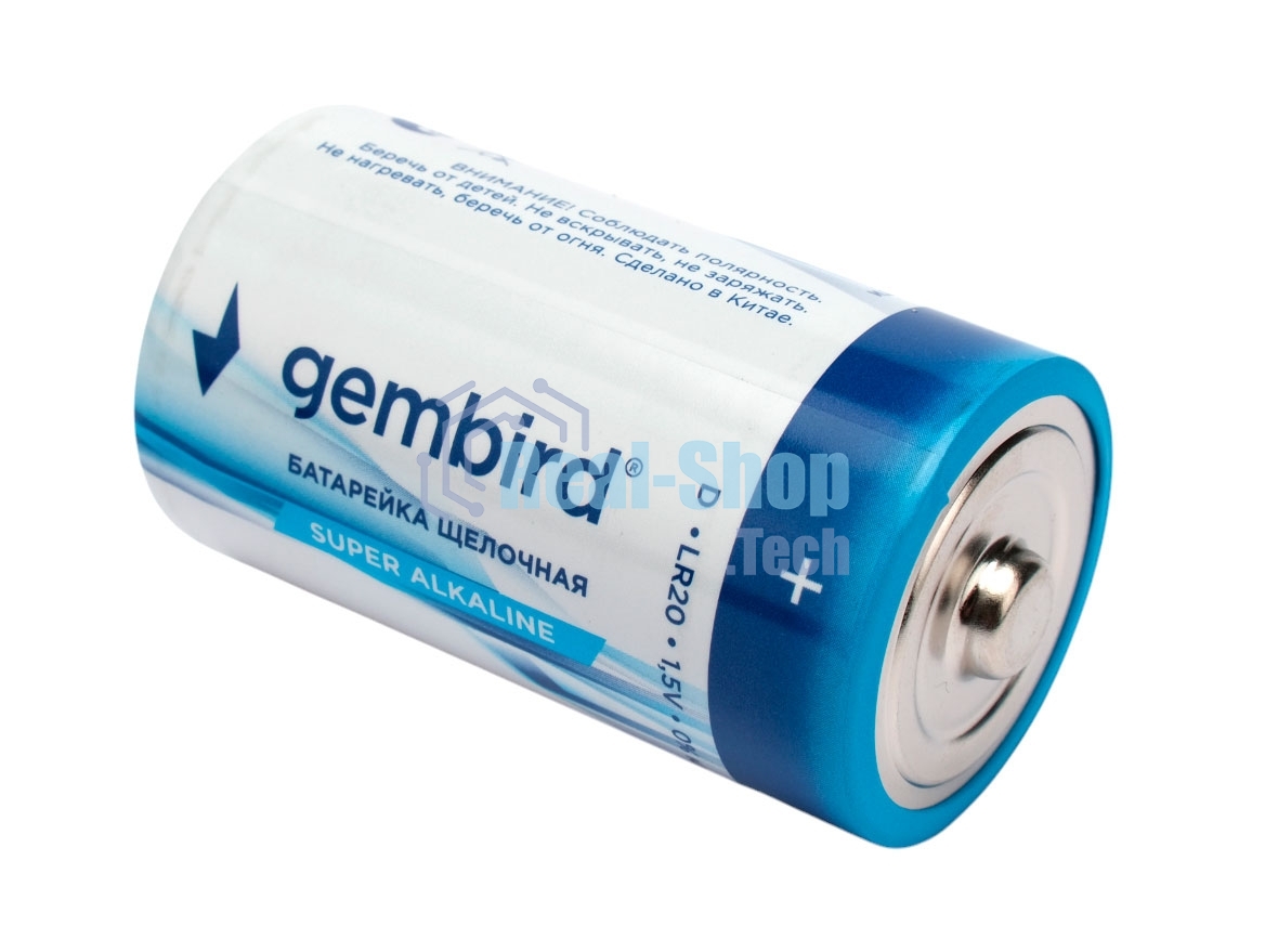 Батарейки щелочные/алкалиновые Gembird Gb-LR20-4B, тип D(LR20), 4шт, коробка