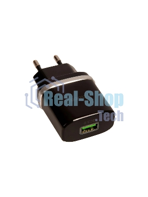 Блок питания (сетевой адаптер) HOCO С12Q Smart QC3.0, кабель Type-C-USB, 5V, 3.0A, черный