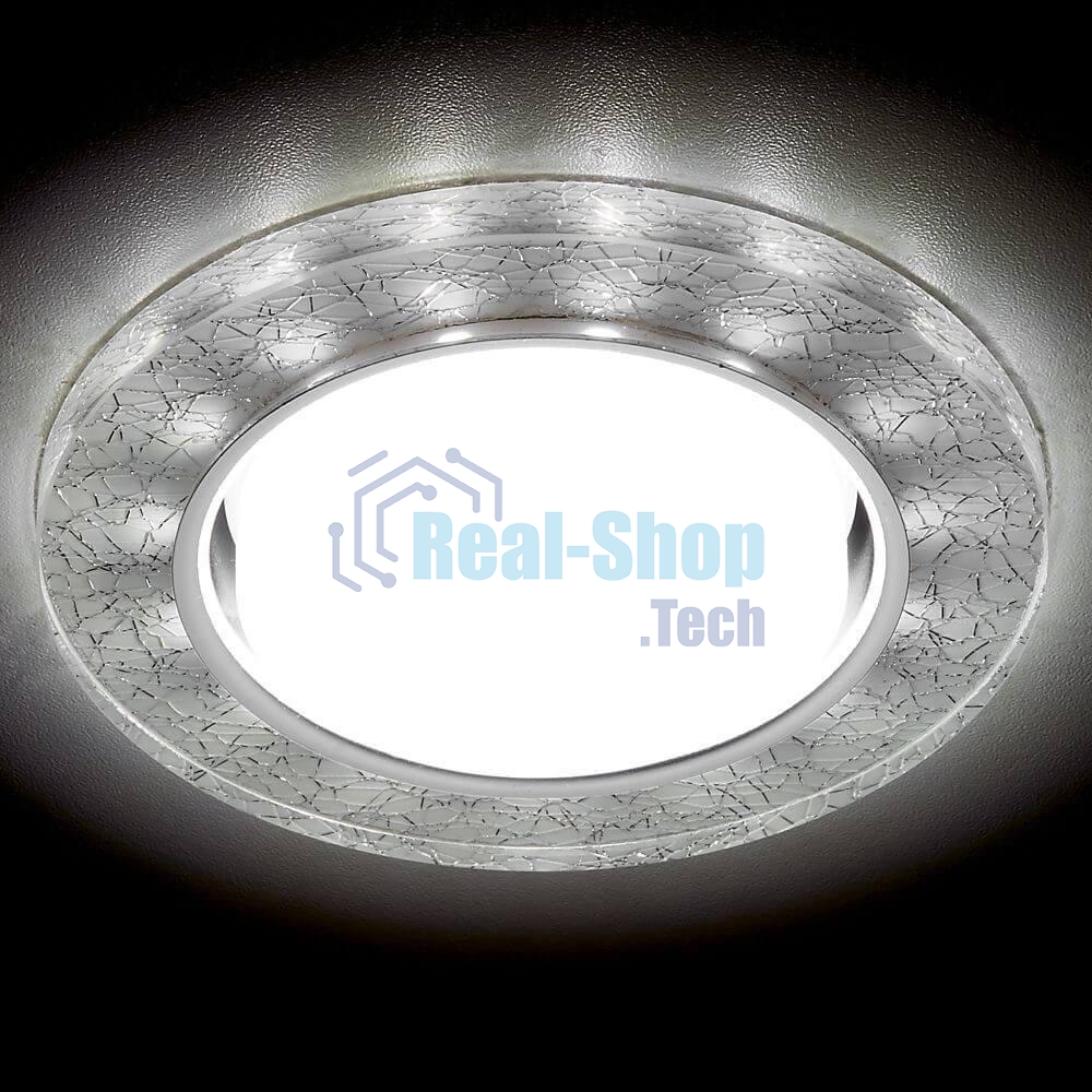 Встраиваемый точечный светильник G248 W/CH белый/серебро GX53+3W(LED WHITE)