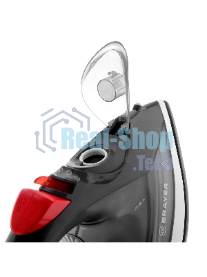 Утюг BRAYER BR4011 черный/белый/красный, 2400 Вт, 20 г /мин, 140 г/мин, 330 мл