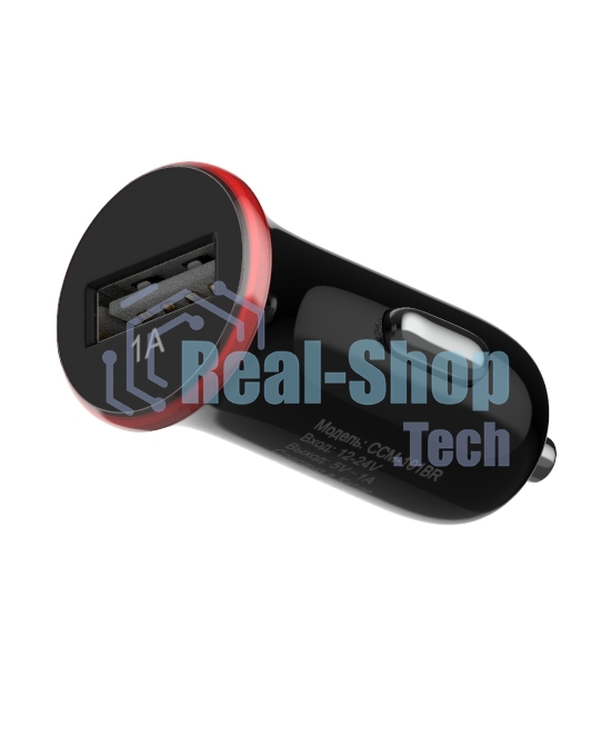Автомобильное зарядное устройство Maxvi CCM-101BR USB 1А черно-красный