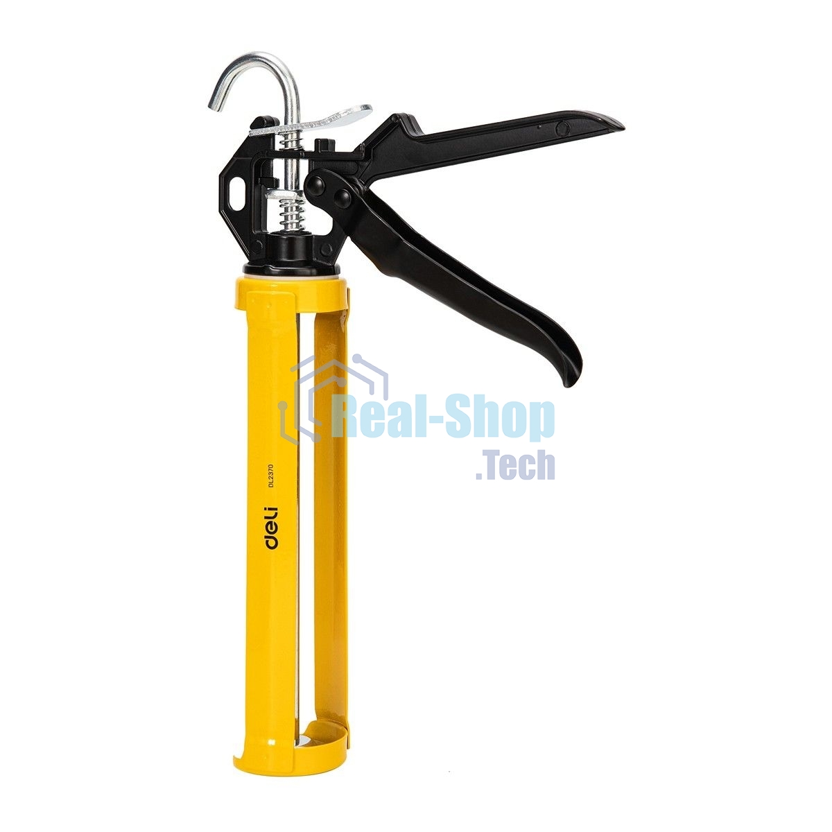 Пистолет для герметика Deli DL2370 Размер: 9 дюймов/230 мм. Сталь А3 + алюминий. Угол поворота 360.