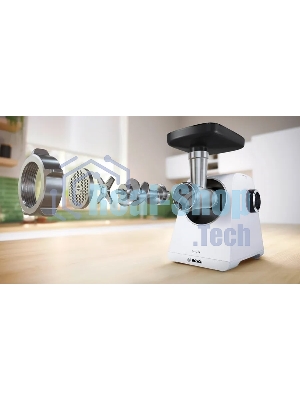 Мясорубка электрическая Bosch MFWS607W белый, 2100 Вт, 3.5 кг/мин, реверс, насадки - 4