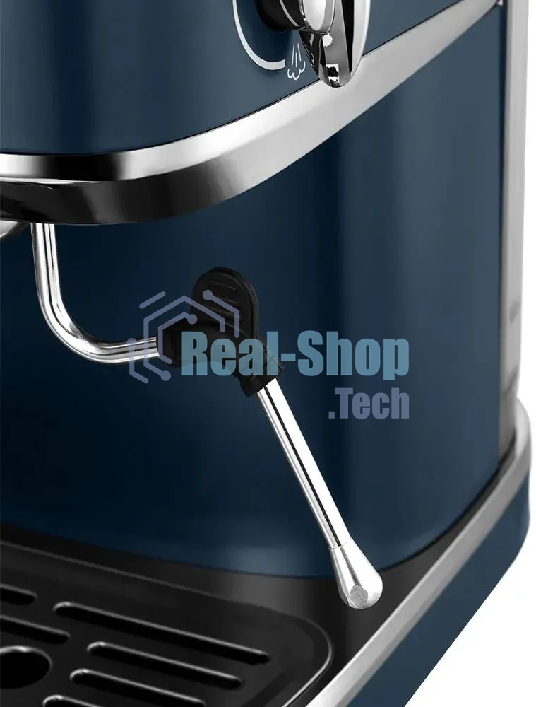 Кофеварка рожковая Kitfort КТ-7429 синий/нержавеющая сталь, исп. кофе - молотый, 1,5 л, 1360 Вт, 20 бар