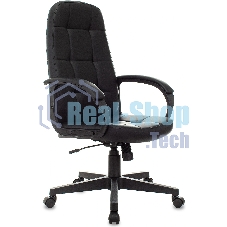 Кресло руководителя Бюрократ CH 002 черный, эко.кожа, крестов. пластик