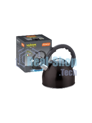 Чайник для плиты MALLONY MAL-042-N 2,5 литра, черный, со свистком (910088)