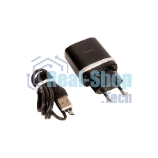 Блок питания (сетевой адаптер) HOCO С12Q Smart QC3.0, кабель Type-C-USB, 5V, 3.0A, черный