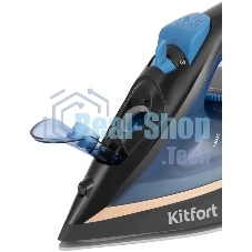 Утюг Kitfort КТ-2609 синий/черный, 2200 Вт, 20 г/мин, 54 г/мин, 260 мл
