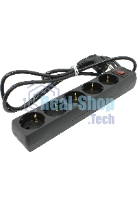 Сетевой фильтр ExeGate EX221175RUS SP-5-1.8B (5 розеток, 1.8 м, евровилка, черный)