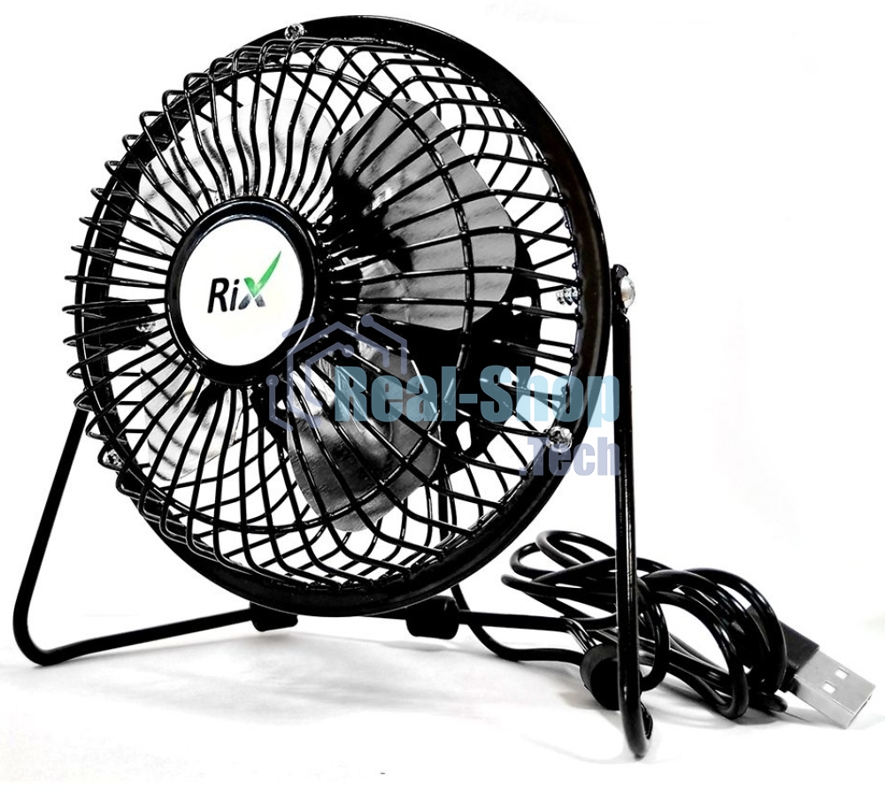 Вентилятор бытовой настольный Rix RDF-1501USB 4 Вт, черный