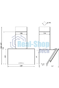 Вытяжка каминная Elikor Рубин Ceramics S4 нержавеющая сталь, 60 см, 700 куб. м/ч, 52 дБ