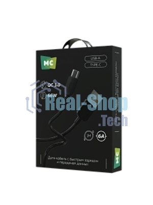 Дата-кабель MORE CHOICE (4620202554291) K85as USB 6.0A QC3.0 66W - 1м, черный