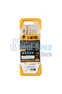 Набор сверл по металлу Denzel 2-3-4-5-6-8 мм, HSS-Tin, Golden Tip, 6 шт