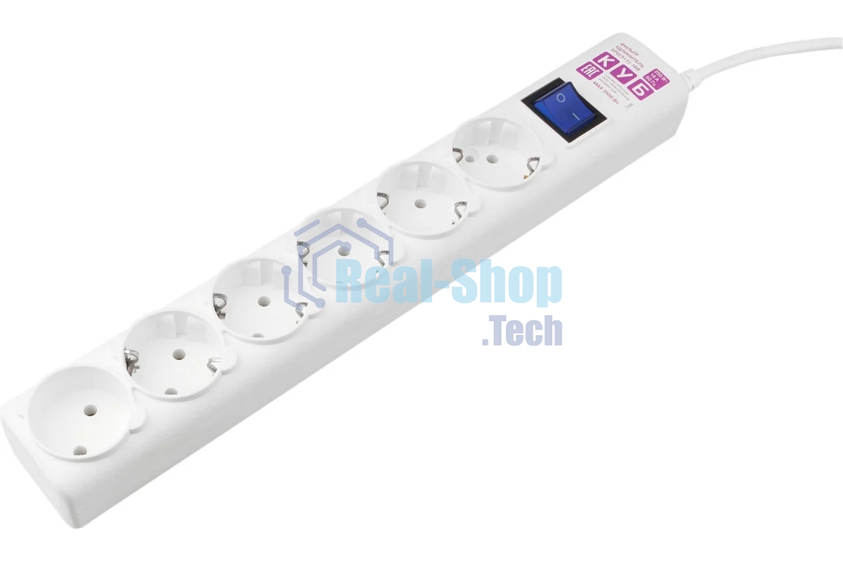 Сетевой фильтр PowerCube, PC 5 м 6 р, бел. 16А, SPG6-A2