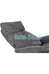 Кресло для дома Бюрократ Baron с пуфом серый, металл черный крестов. (BARON/GREY)