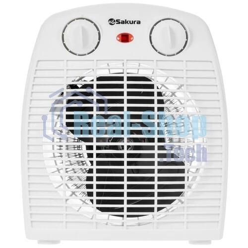 Тепловентилятор Sakura SA-0514W, белый, 2000 Вт, 25 м2, термостат