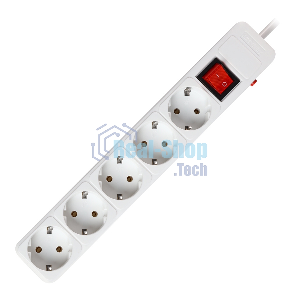 Сетевой фильтр Smartbuy (SBSP-5-18-W) 5 гн х 1,8 м белый