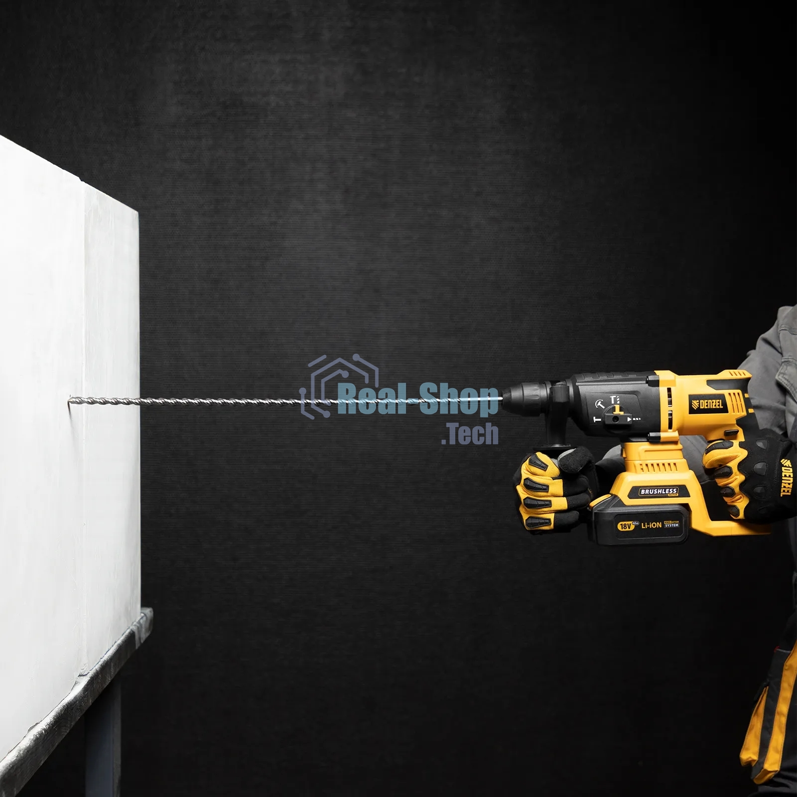 Бур по бетону Denzel двойная спираль, Cobalt W-tip, 10x600 мм, SDS PLUS