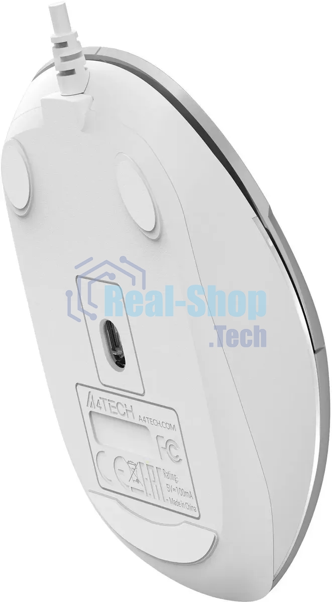 Мышь проводная A4Tech Fstyler FM26S серебристый/белый, 1600 dpi, USB, кнопки - 4