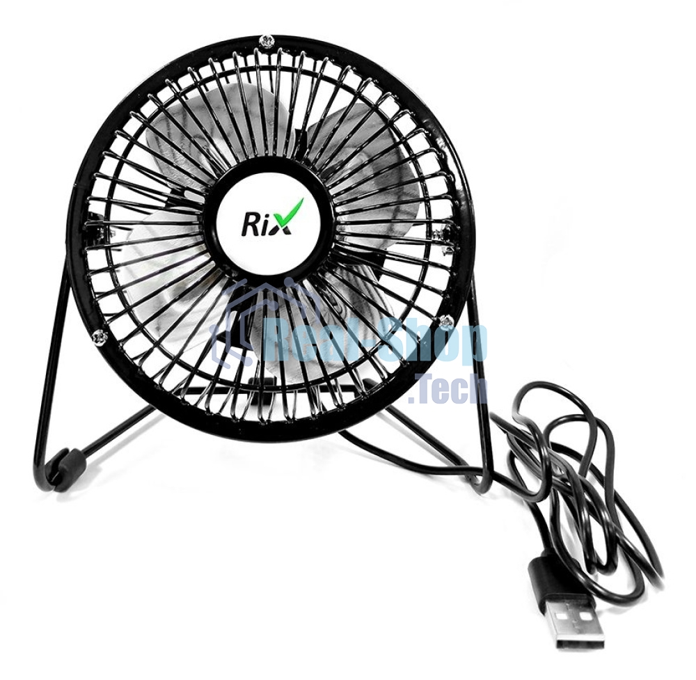 Вентилятор бытовой настольный Rix RDF-1501USB 4 Вт, черный