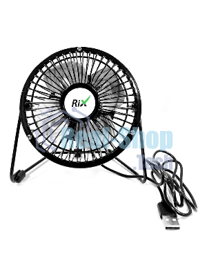 Вентилятор Rix RDF-1501USB чёрный, настольный, 4 Вт, 1 скорость, 10 см