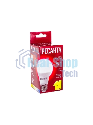 Лампа светодиодная Ресанта LL-R-A60-11W-230-3K-E27 груша, 11 Вт, тепл., Е27
