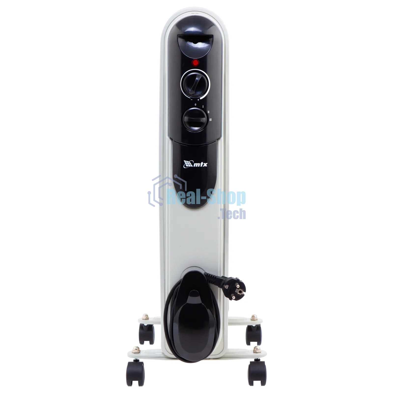 Обогреватель масляный MTX OCH-2000, белый, 2000 Вт, 20 м2, термостат