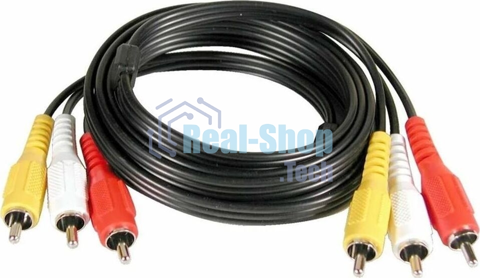 Кабель Exployd EX-K-1482 3 RCA - 3 RCA черный 3м