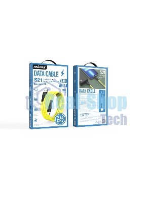 Кабель Smartbuy (iK-512-S21by) S21 Lightning желтый, 2.4 А, сил., 1 м