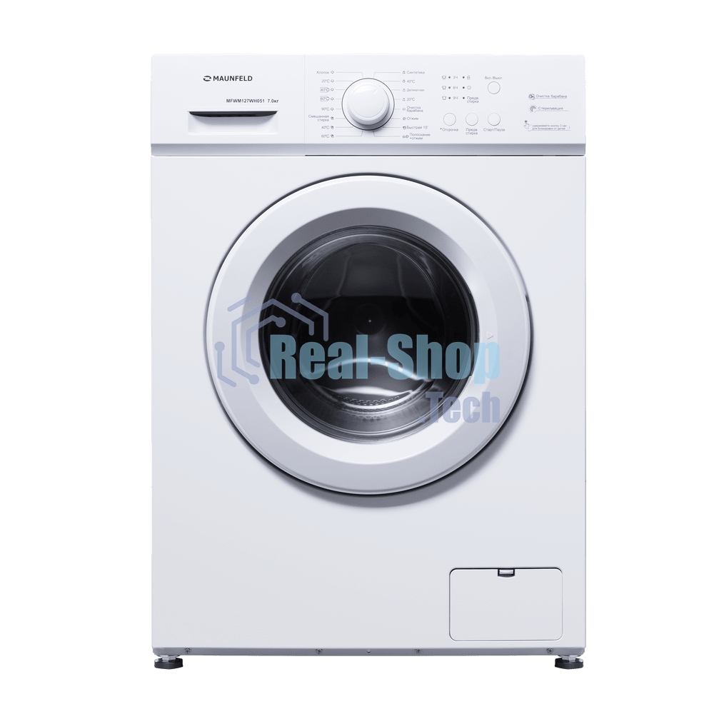 Стиральная машина Maunfeld MFWM127WH051 белый, загрузка фронтальная 7 кг, 1200 об/мин., класс: А+++