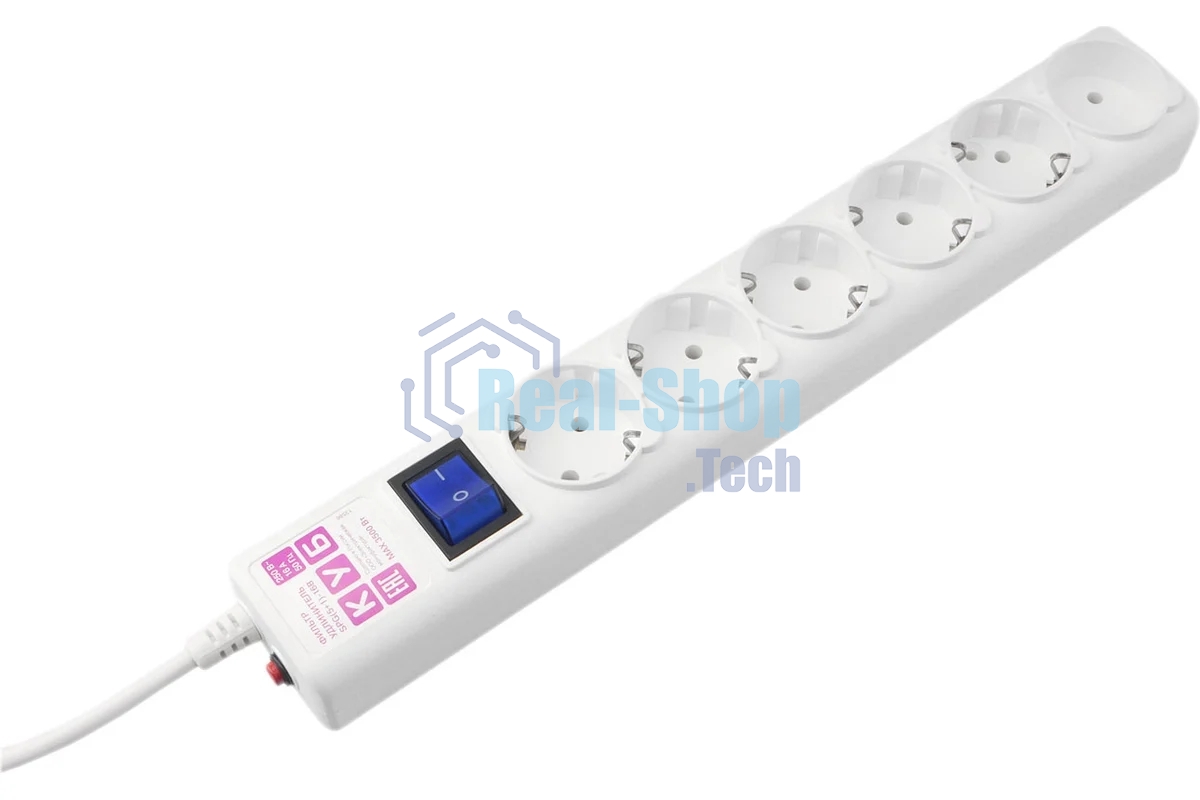 Сетевой фильтр PowerCube, PC 5 м 6 р, бел. 16А, SPG6-A2