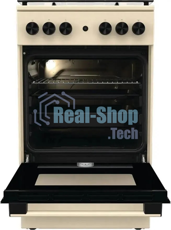 Плита газовая Gorenje GG5A21BEF бежевый, конфорок 4 газовых, духовка 70 л, 50 см x 85 см x 59.4 см