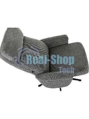 Кресло для дома Бюрократ Baron с пуфом серый, металл черный крестов. (BARON/GREY)