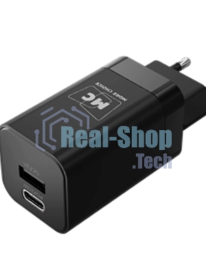 Сетевое зарядное устройство MORE CHOICE NC85 1USB+1Type-C 3.0A PD 20W+QC3.0, черный